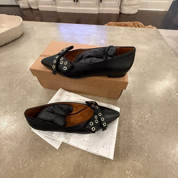 Anthropologie Maeve Grommet Bow Flats New in Box $168 retail - Picture 2 of 3